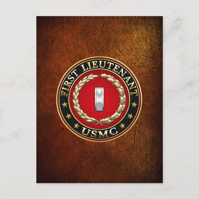 U.S. Marines: First Lieutenant (USMC 1stLt) [3D] Postcard (Front)