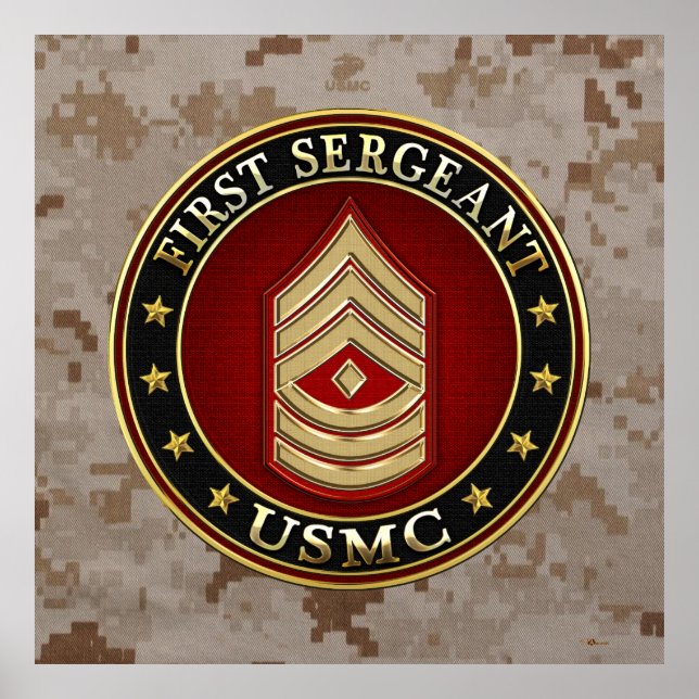 U.S. Marines: First Sergeant (USMC 1stSgt) [3D] Poster (Front)