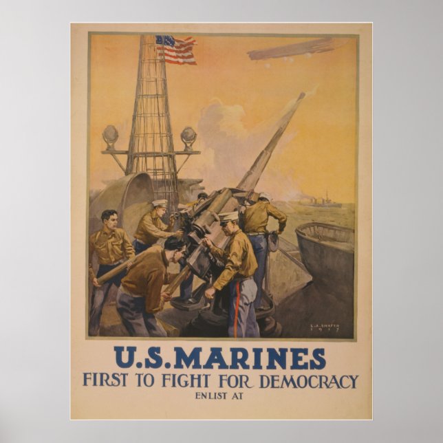 U.S. Marines - First to Fight for Democracy Poster (Front)