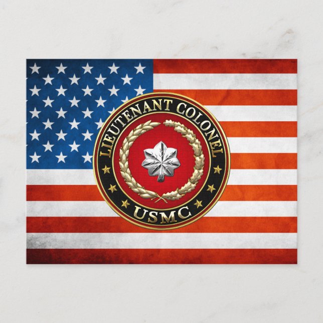 U.S. Marines: Lieutenant Colonel (USMC LtCol) [3D] Postcard (Front)