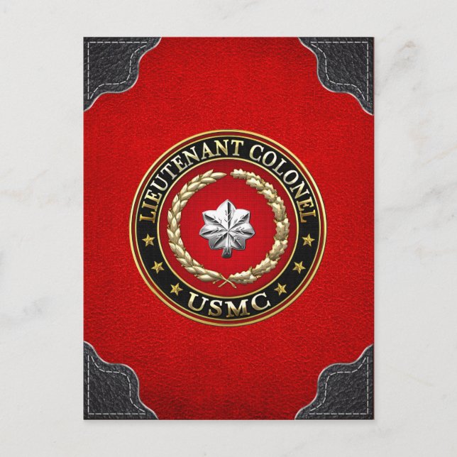 U.S. Marines: Lieutenant Colonel (USMC LtCol) [3D] Postcard (Front)