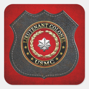 U.S. Marines: Lieutenant Colonel (USMC LtCol) [3D] Square Sticker