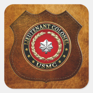 U.S. Marines: Lieutenant Colonel (USMC LtCol) [3D] Square Sticker