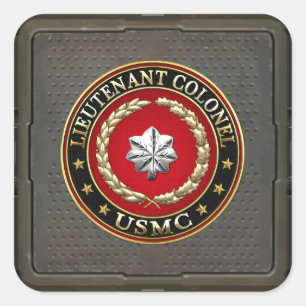 U.S. Marines: Lieutenant Colonel (USMC LtCol) [3D] Square Sticker