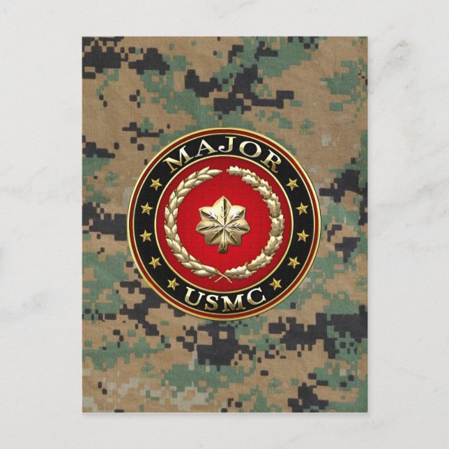 U.S. Marines: Major (USMC Maj) [3D] Postcard (Front)