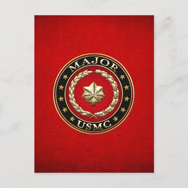 U.S. Marines: Major (USMC Maj) [3D] Postcard (Front)