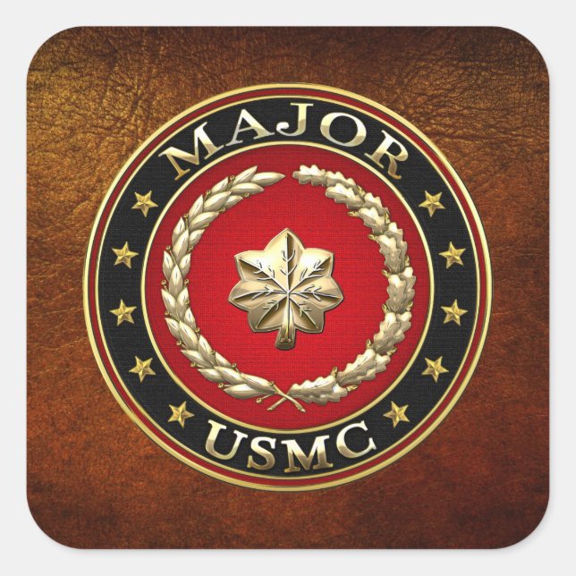 U.S. Marines: Major (USMC Maj) [3D] Square Sticker (Front)