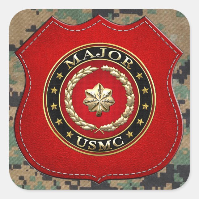 U.S. Marines: Major (USMC Maj) [3D] Square Sticker (Front)