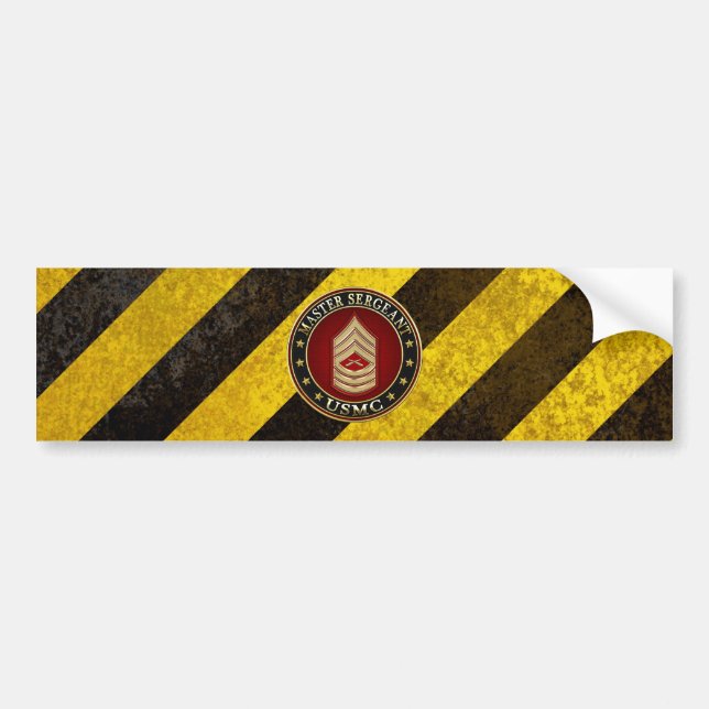 U.S. Marines: Master Sergeant (USMC MSgt) [3D] Bumper Sticker (Front)