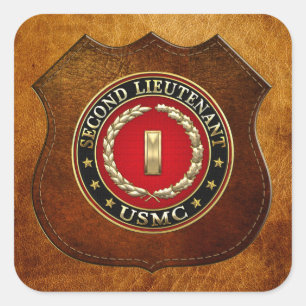 U.S. Marines: Second Lieutenant (USMC 2ndLt) [3D] Square Sticker