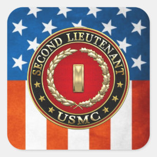 U.S. Marines: Second Lieutenant (USMC 2ndLt) [3D] Square Sticker