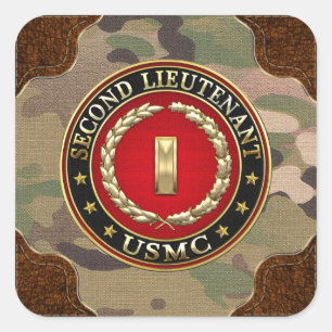 U.S. Marines: Second Lieutenant (USMC 2ndLt) [3D] Square Sticker