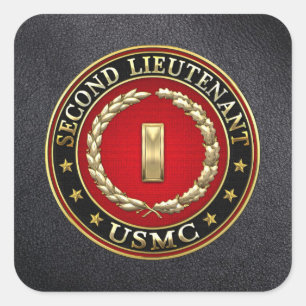 U.S. Marines: Second Lieutenant (USMC 2ndLt) [3D] Square Sticker