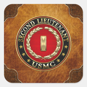U.S. Marines: Second Lieutenant (USMC 2ndLt) [3D] Square Sticker