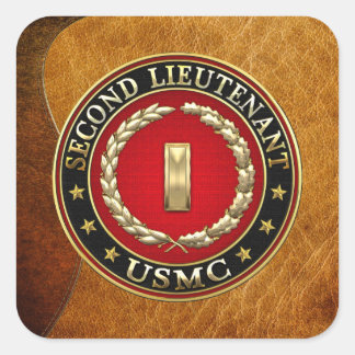 U.S. Marines: Second Lieutenant (USMC 2ndLt) [3D] Square Sticker