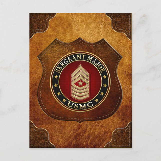 U.S. Marines: Sergeant Major (USMC SgtMaj) [3D] Postcard (Front)