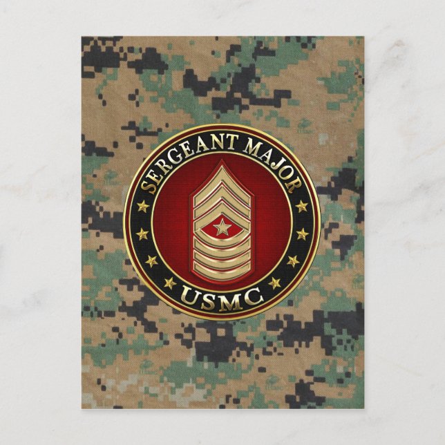 U.S. Marines: Sergeant Major (USMC SgtMaj) [3D] Postcard (Front)
