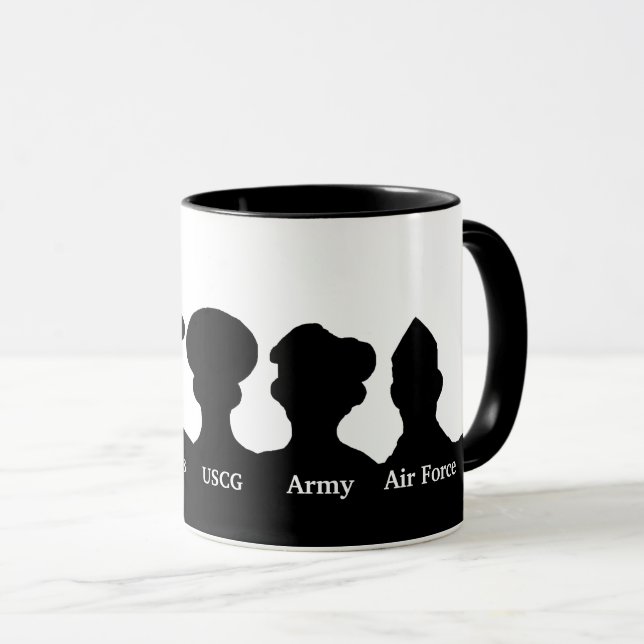 U.S. Military Branches Silhouettes Mug (Front Right)