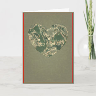 U.S. Military Green Camo Valentine's Day Holiday Card