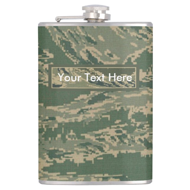 U.S. Military Green Camouflage 6 oz or 8 oz  Flask (Front)