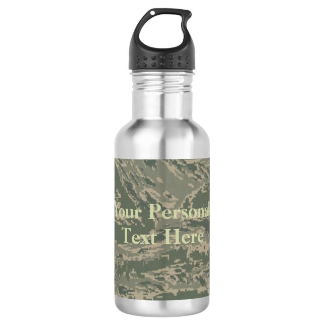 U.S. Military Green Camouflage Stainless Steel 532 Ml Water Bottle (Front)