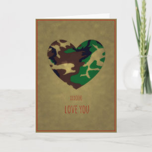 U.S. Military Woodland Camo Valentine's Day Holiday Card