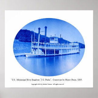 U.S. Mississippi River Snagboat "J.G. Parke"  1885 Poster