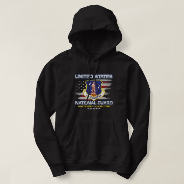 U.S National Guard Veteran Always Ready Flag Vinta Hoodie (Design Front)