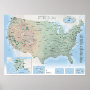 U.S. National Parks Map Poster (2025 Update)