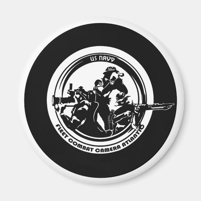 U.S. NAVY COMBAT CAMERA ATLANTIC ROUND Magnet (Front)