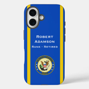 U.S. Navy Emblem and colours personalise iPhone 16 Case