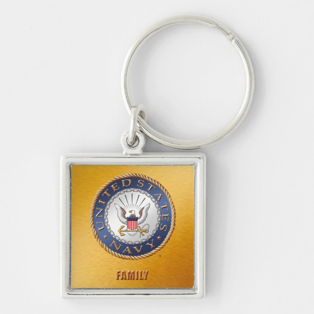 U.S. Navy Family Premium Square Keychain (Front)