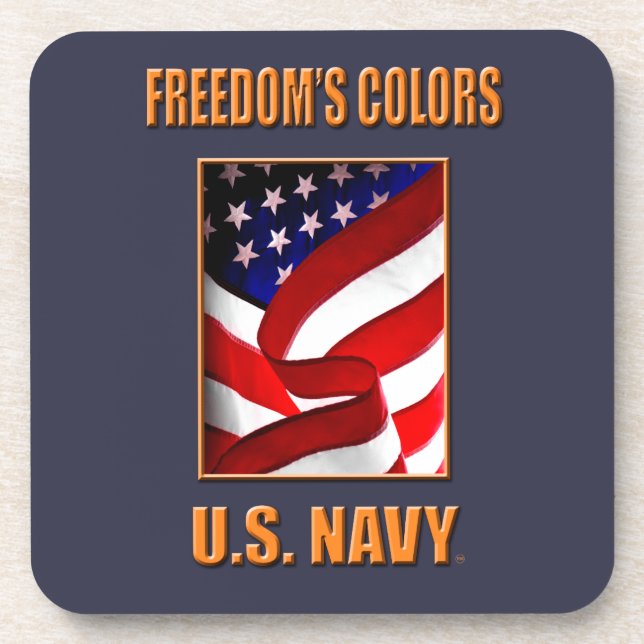 U.S. Navy Hard Plastic coasters with cork back (Front)