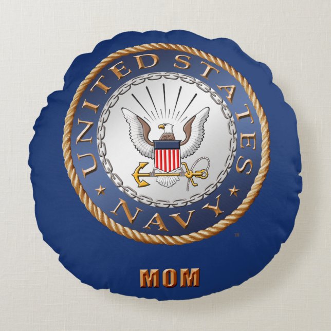 U.S. Navy Mum Round Pillow (Front)