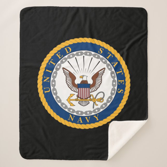 U.S. Navy | Navy Emblem Sherpa Blanket (Front)