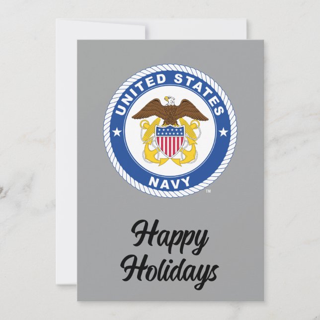 U.S. Navy | Officer Crest Holiday Card (Front)