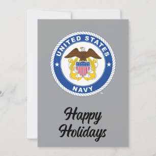U.S. Navy   Officer Crest Holiday Card