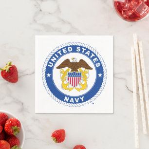 U.S. Navy   Officer Crest Napkin
