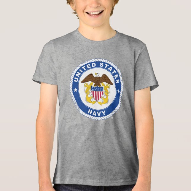 U.S. Navy | Officer Crest Tri-Blend Shirt (Front)