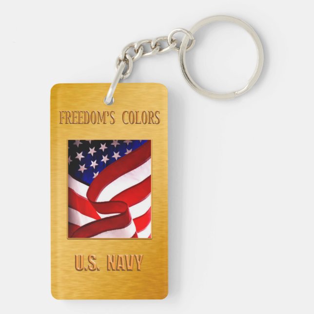U.S. NAVY Rectangle (double-sided) Key Ring (Back)