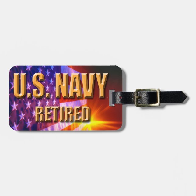 U.S. Navy Retired Luggage Tag (Front Horizontal)
