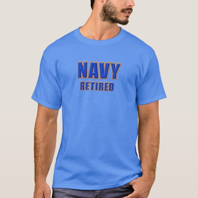 U.S. Navy Retired Men's Basic Dark T-Shirt (Front)