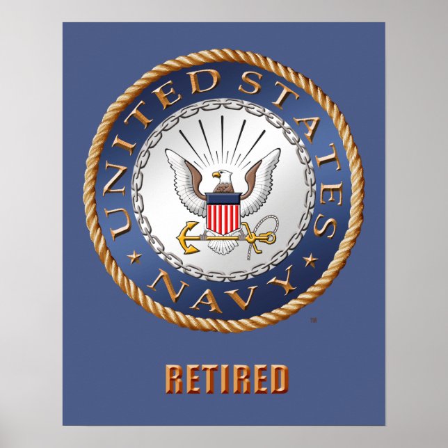 U.S. Navy Retired Poster (Front)