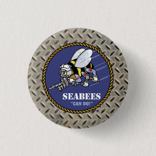 U.S. Navy   Seabees 3 Cm Round Badge