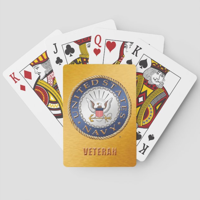 U.S. Navy Veteran Bicycle Playing Cards (Back)