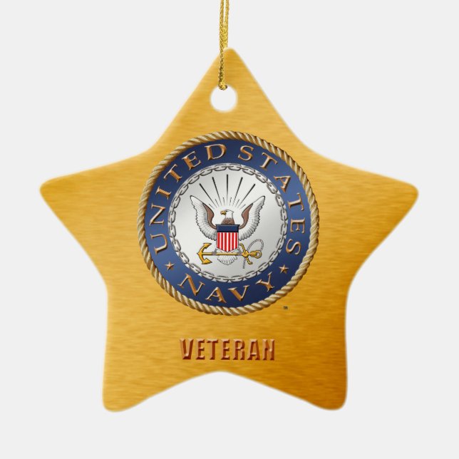 U.S. Navy Veteran Ceramic Ornament (Front)