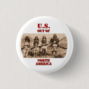 U.S. Out Of N. America 3 Cm Round Badge