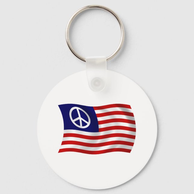 U.S. Peace Sign Flag Keychain (Front)