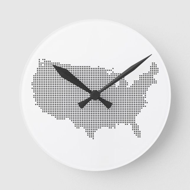 U.S. Pixel Land Round Clock (Front)