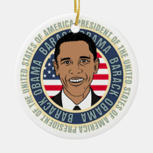 U.S. President Barack Obama Ceramic Tree Decoration